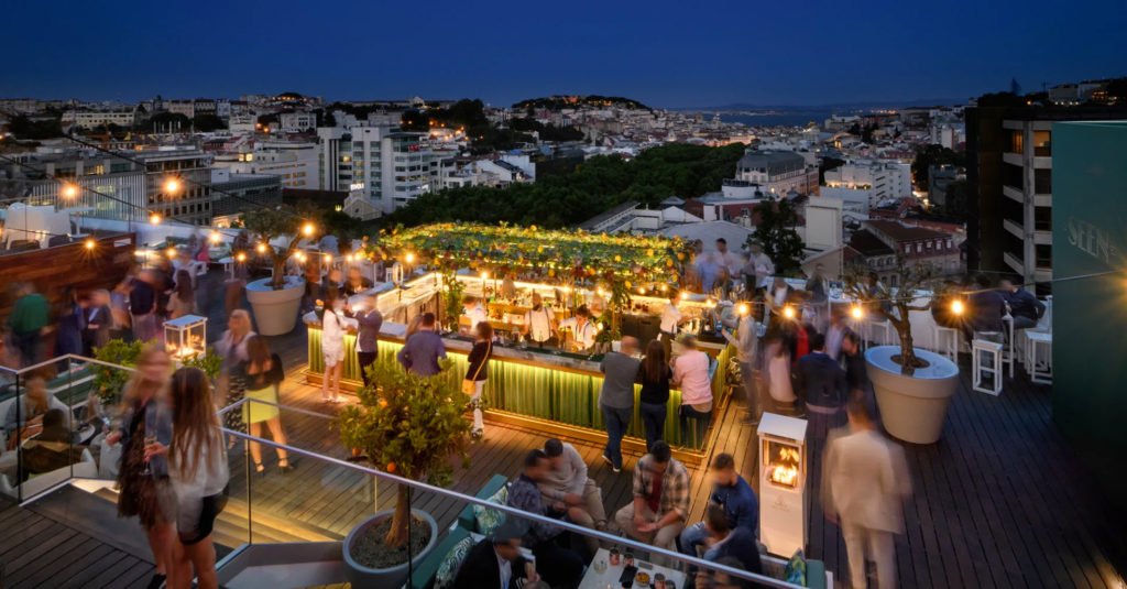 SEEN's terrace bar with amazing view over Lisbon City Center