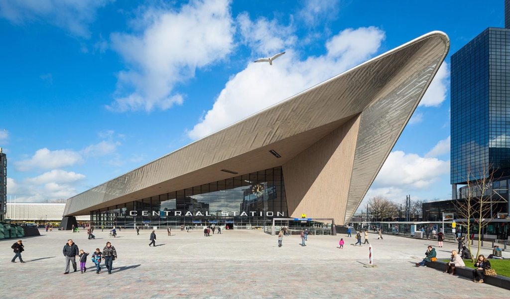 Inaugurated in 2014, Rotterdam Central Station is the city's main train station and also touristic attraction