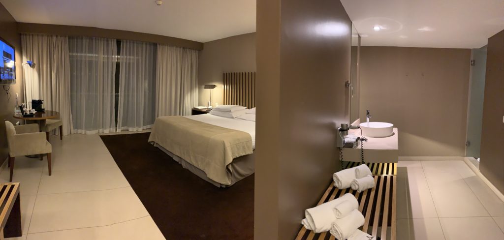 The room was very spacious and clean with a really big and comfortable bed.