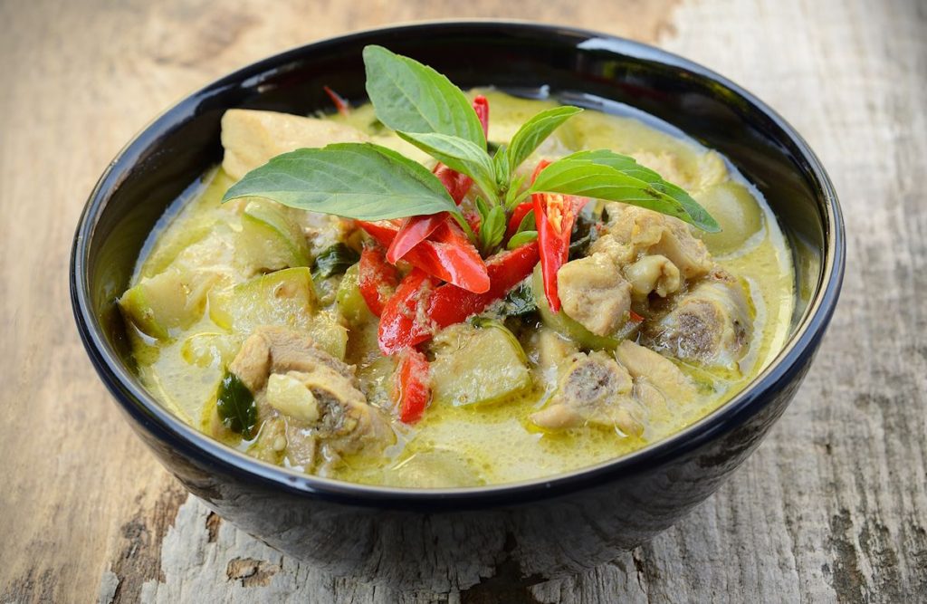 Green Curry  - The green chillies that give color to dish blend perfectly with the refreshing coconut flavour.