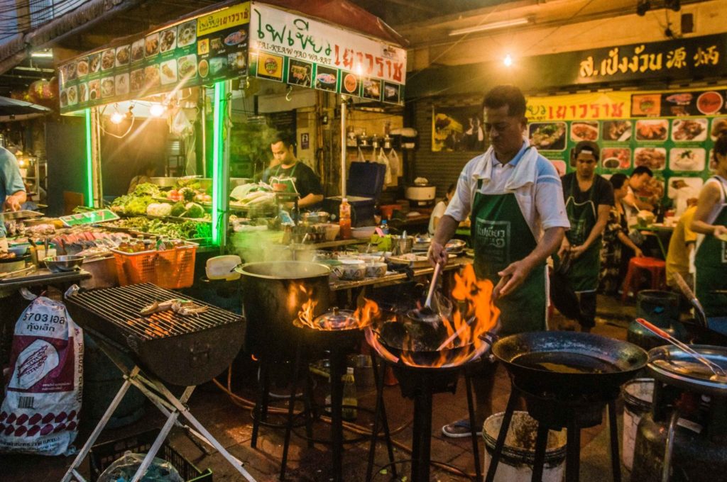 Street Food Cart in Khao San Road, the backpackers paradise in Bangkok