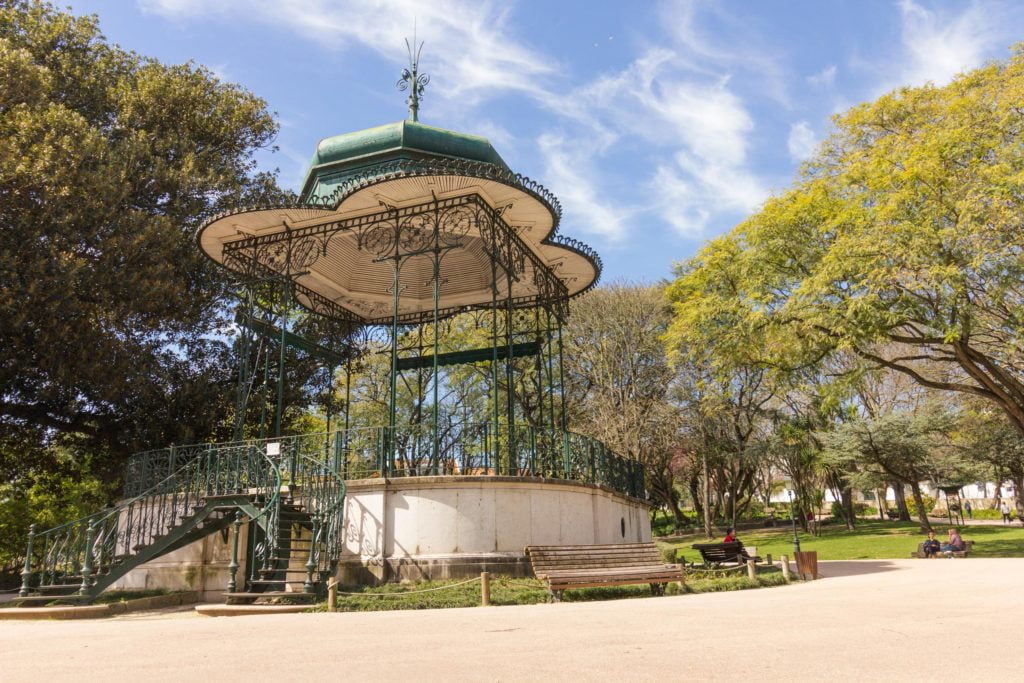 Jardim da Estrela famous bandstand remains active until today, with musicians entertaining visitors during Summer